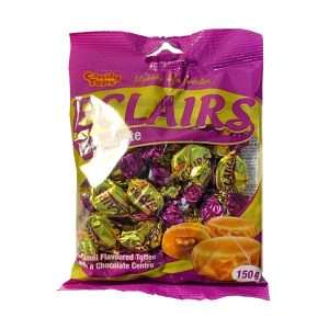 Candy Tops Eclairs Chocolate Centred Toffee 150g bag